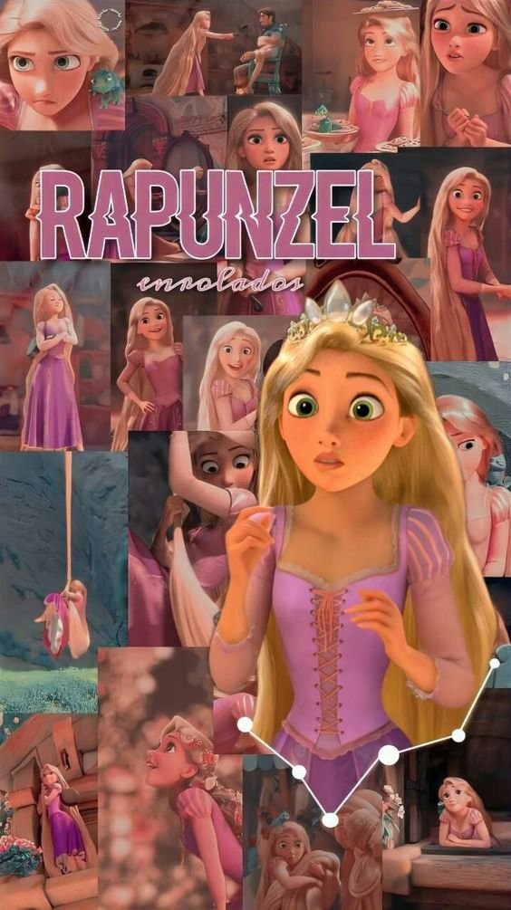 Papel de Parede varias colagens da imagem de Rapunzel