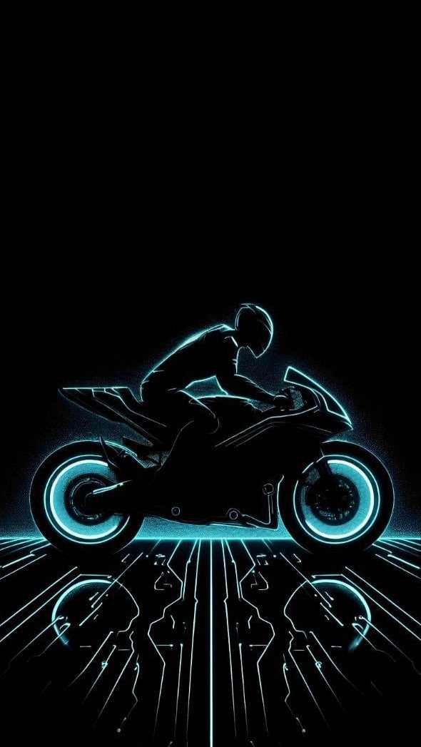 Desenho de motociclista em alta velocidade